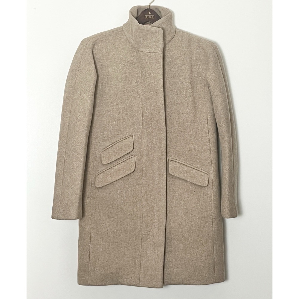 J. Crew Cocoon‎ Coat Womens Sz 00 Nello Gori Italian Stadium Cloth Wool Blend